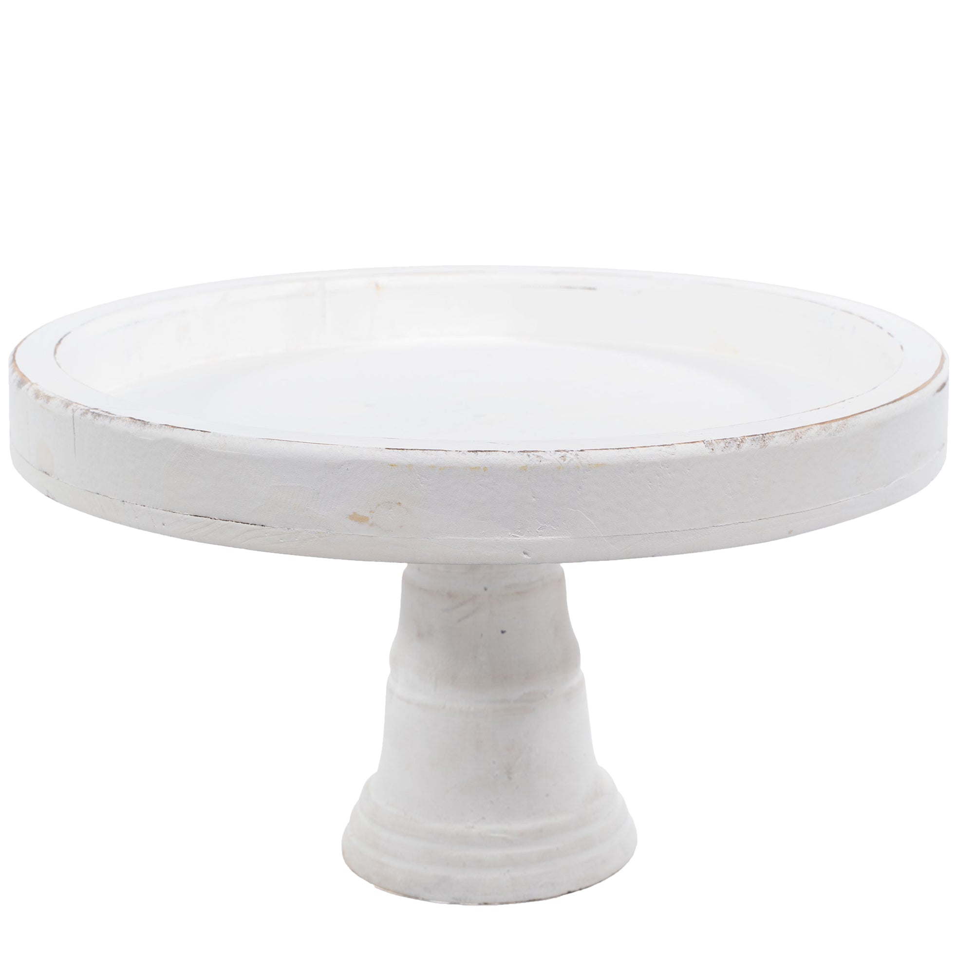 Rustic Wood Pedestal Cake Stand 7"