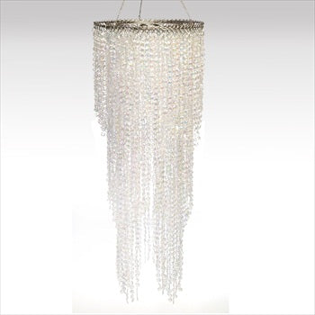 Crystal Iridescent Diamond Cut Chandelier Long Three Layered