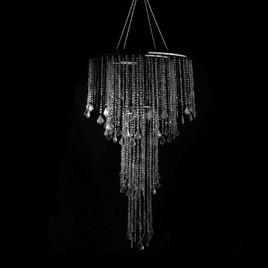 Silver Crystal Diamond Cut Bead,Cascade Chandelier