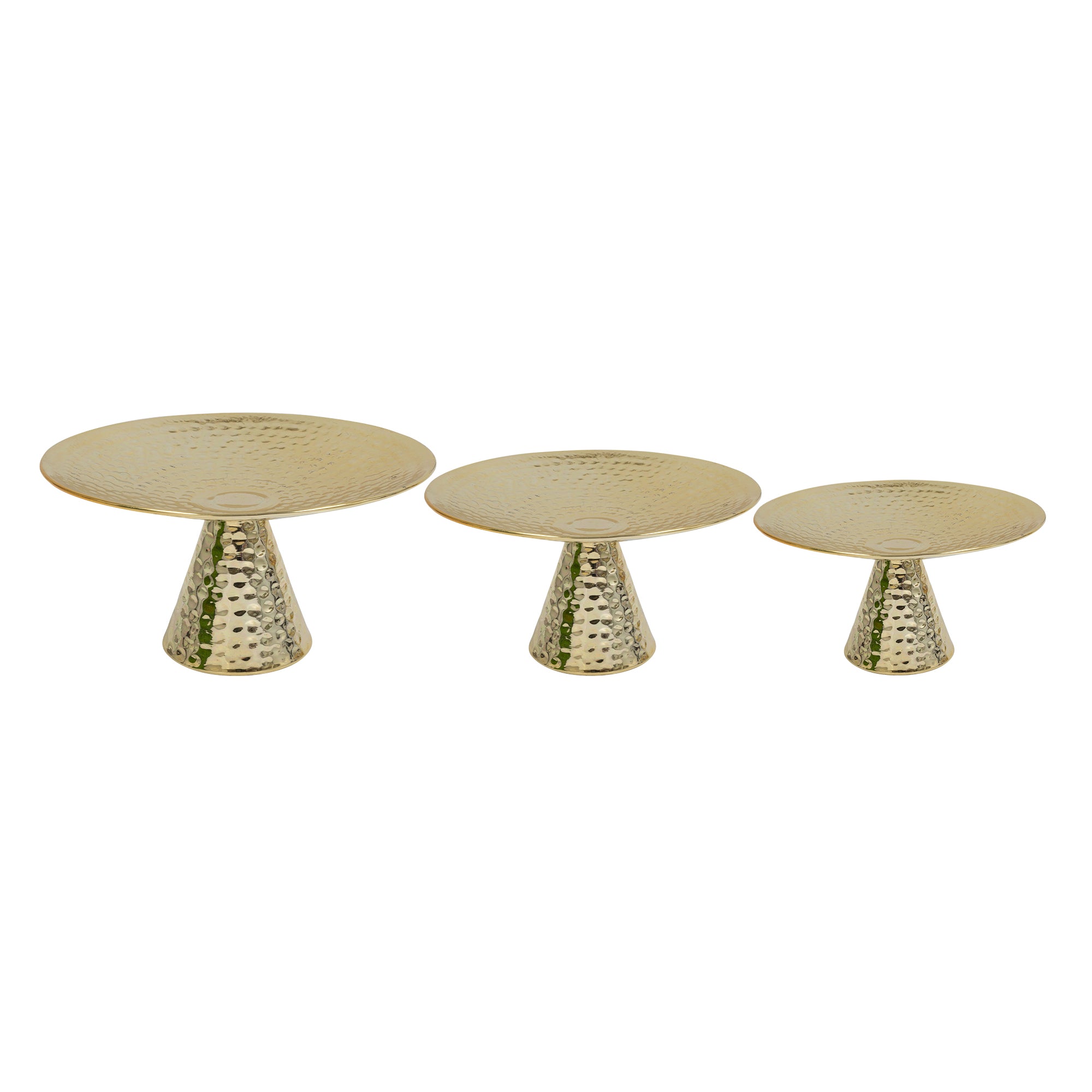 Metal Round Hammered Cake Stand 3pc/set